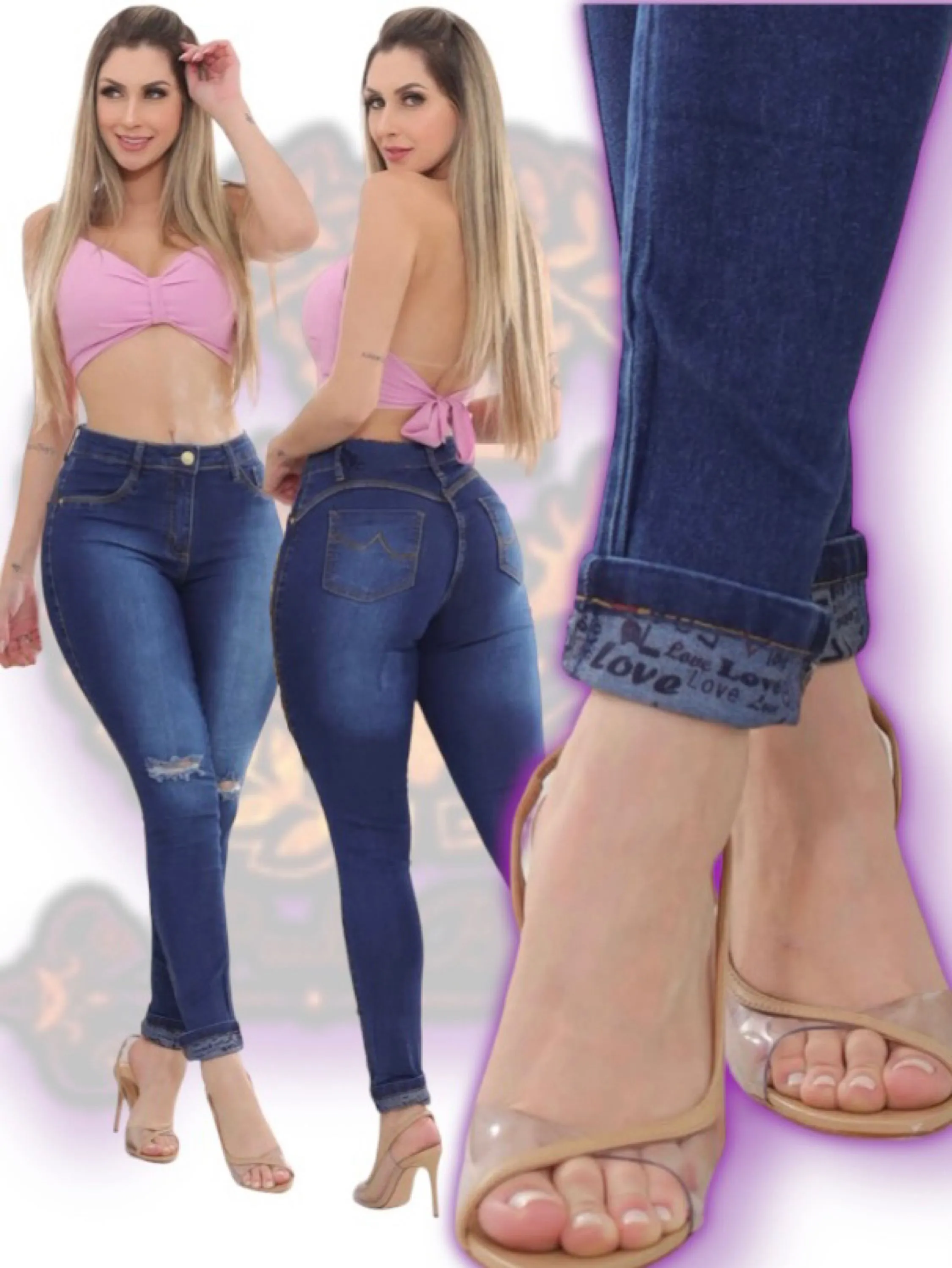 Calça skinny jeans com lycra  rasgada no joelho ( barra love) paul_a_beatri_z_jeans (277)