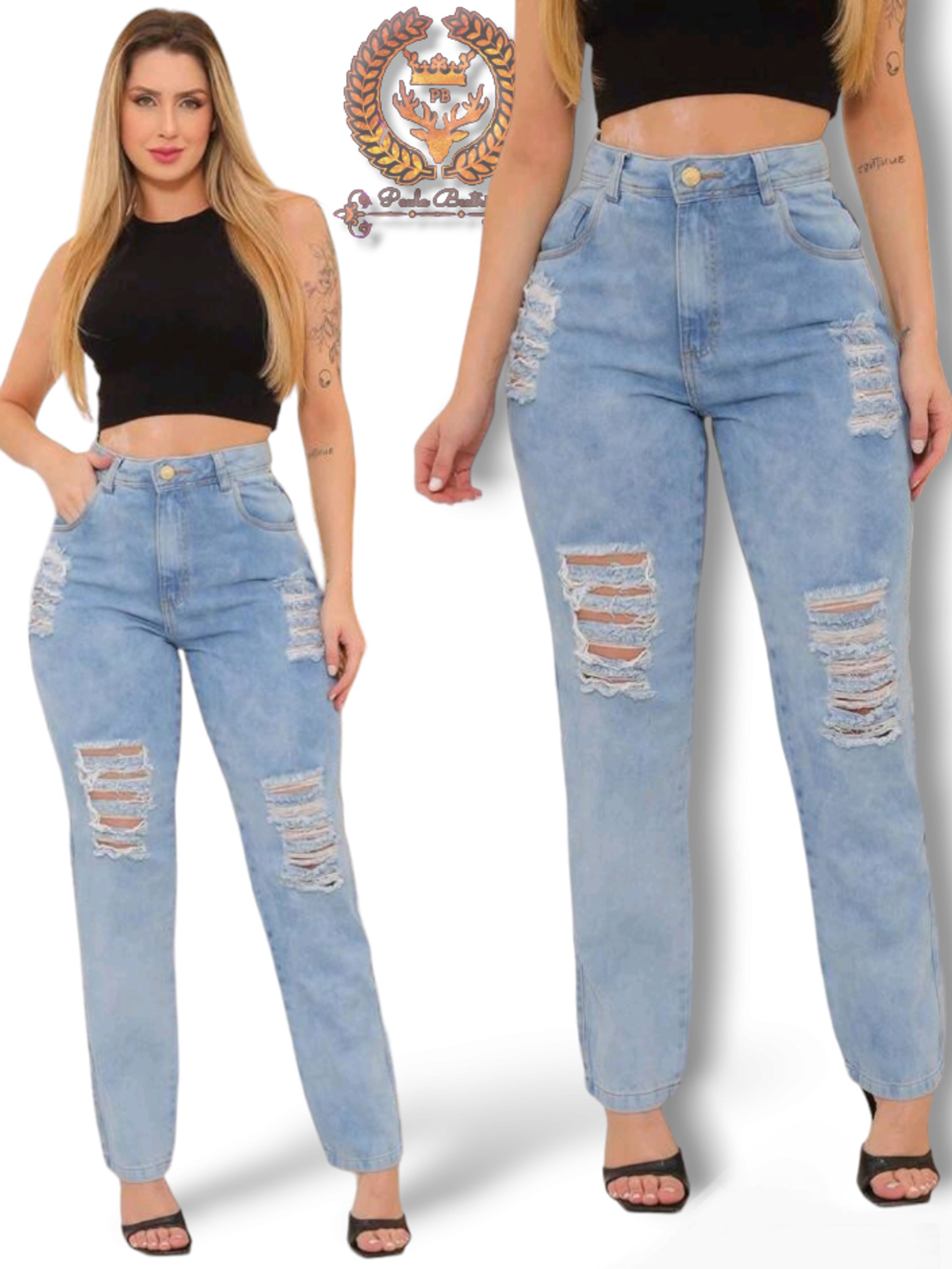 Calça mom jeans feminina  paul_a_beatri_z_jeans