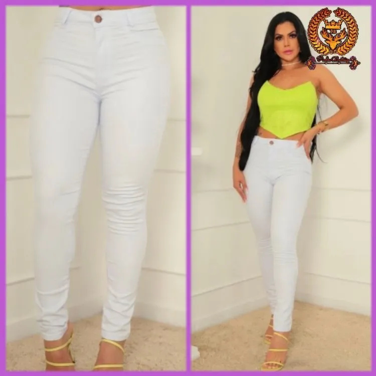 Calça jeans branca feminina com lycra  Paul_a_beatri_z_jeans