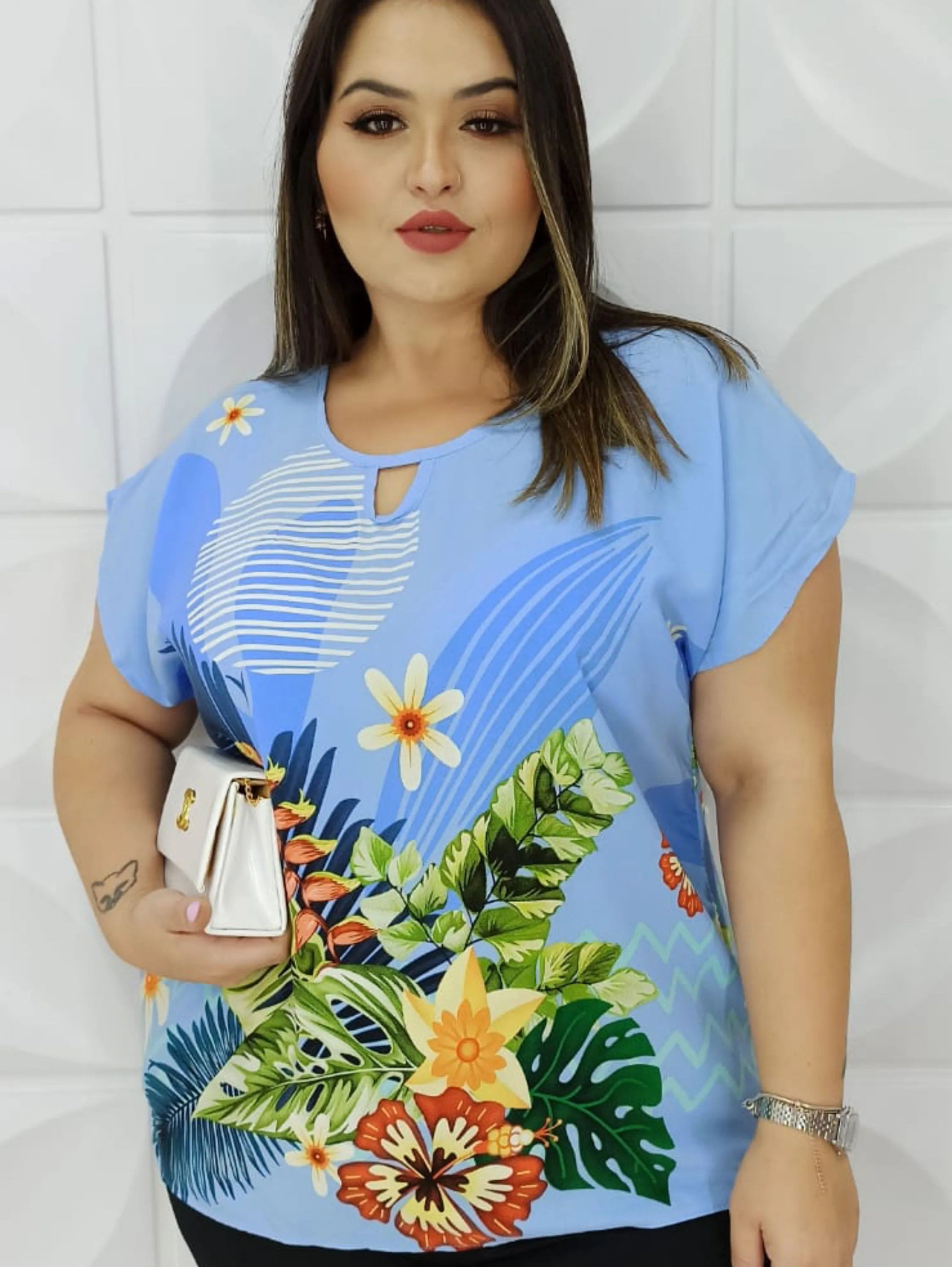 Blusa plus size viscolinho Pedro ji