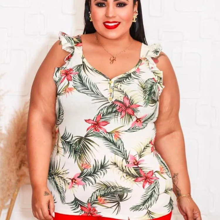 plus size regata estampas pink girl