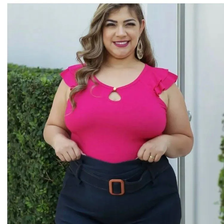 plus size regata liso Linda pink girl