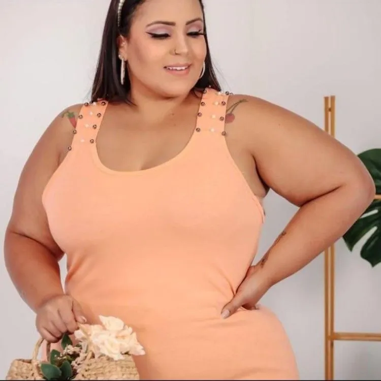 plus size regata Linda pink girl