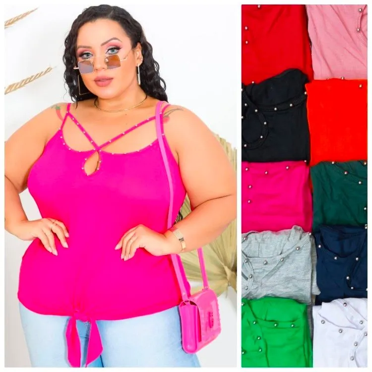 plus size  regata Linda pink girl