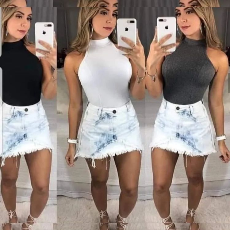 Blusinha gola alta com bojo