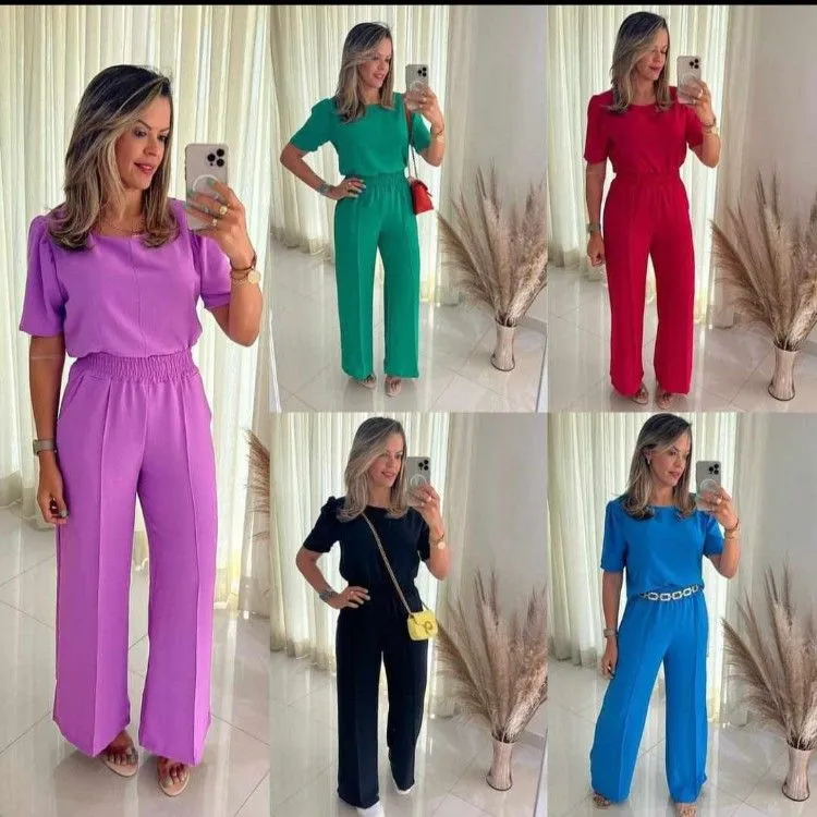 CONJUNTO CALÇA E BLUSA, SENSACIONAL PARA QUALQUER OCASIÃO