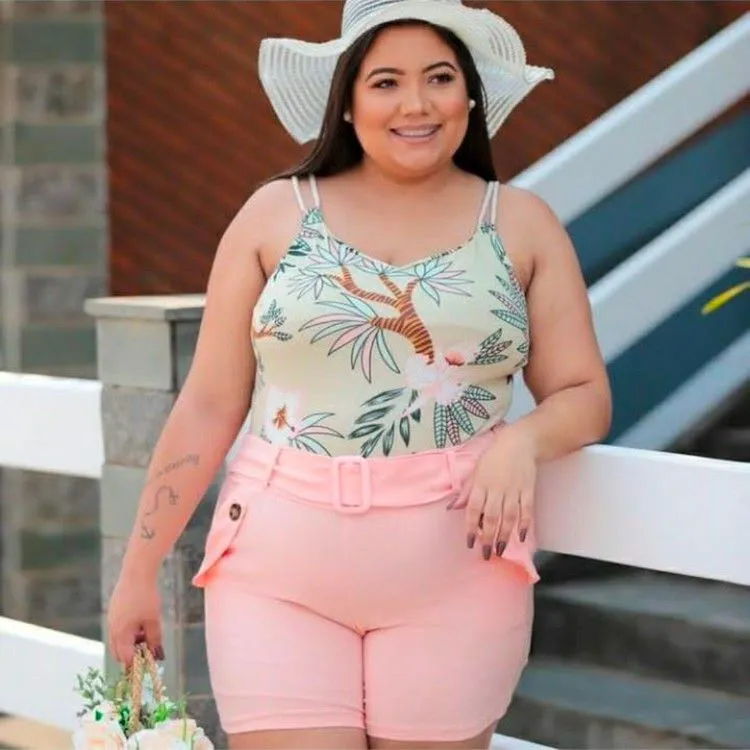 regata plus size pink girl