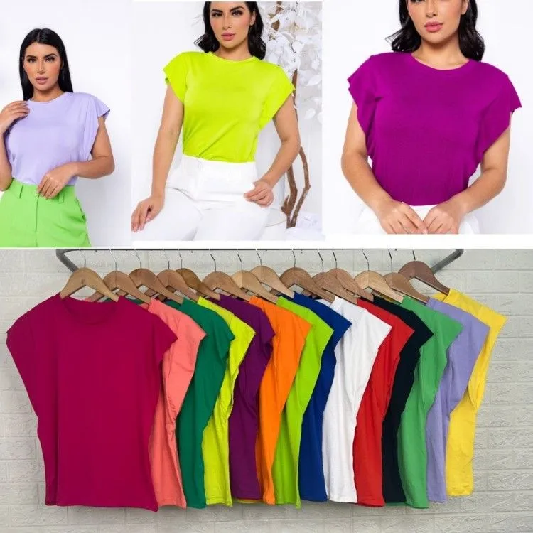 blusa básica moda femanina de malha bastante lycra