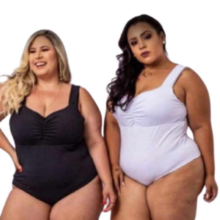 Bory Maiô Franzido Drapeado Plus Size com Bojo