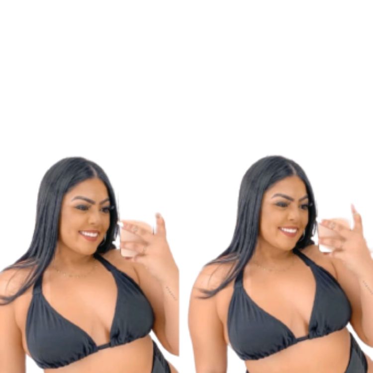 Top de biquíni parte de cima Plus Size com bojo