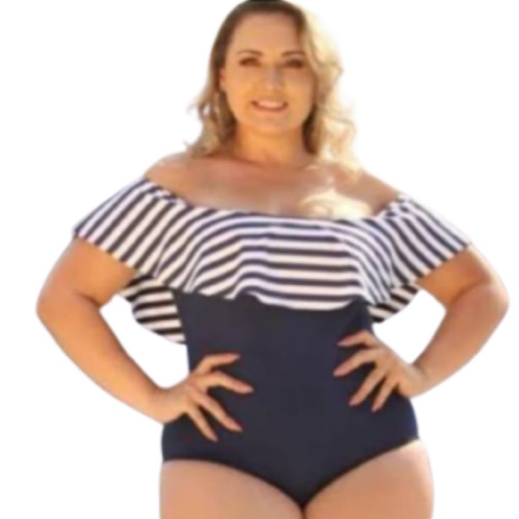 Maiô Ciganinha Babado Plus Size com Bojo