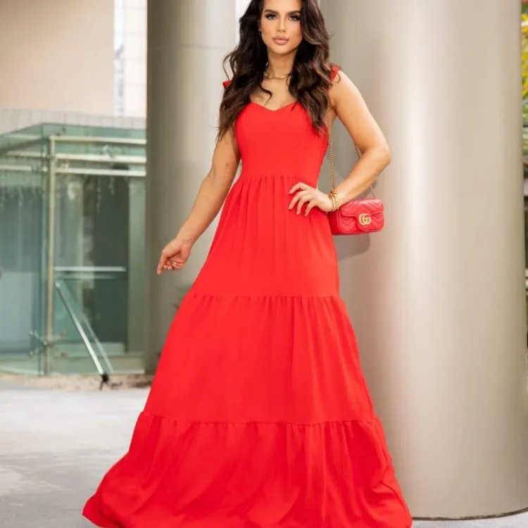 Vestido longo luxo