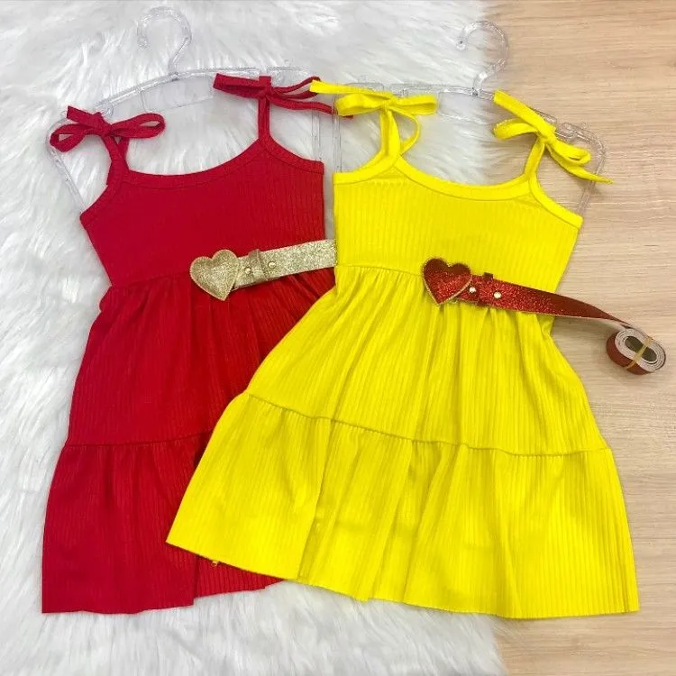 Vestido canelado infantil