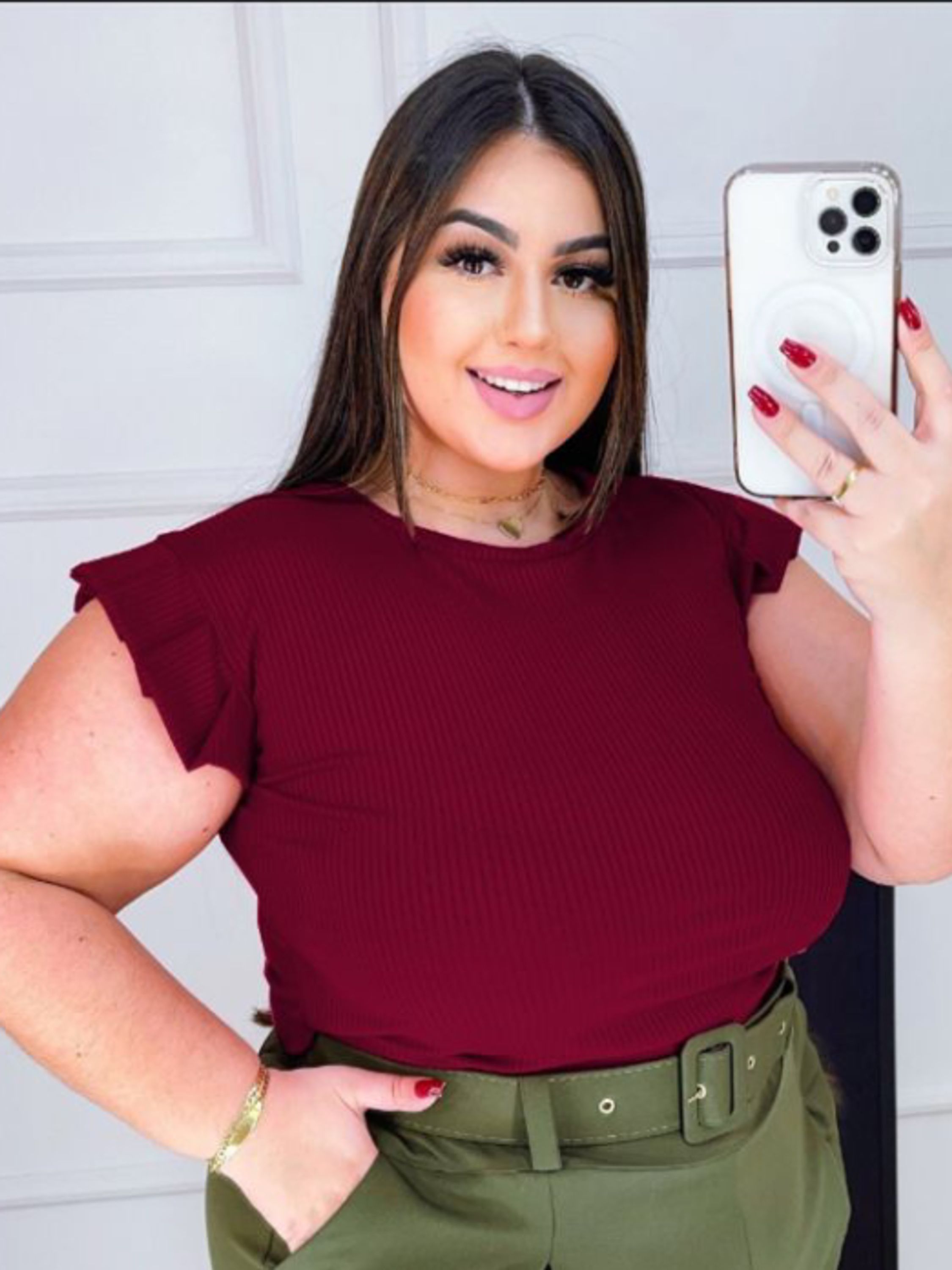 Blusa plus size  com babado