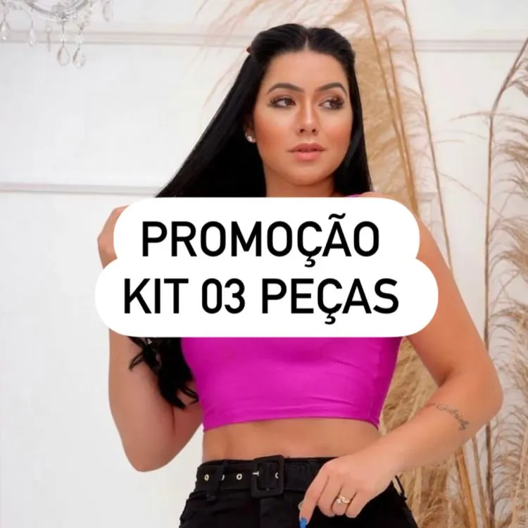 PROMOÇÃO ** Kit 03 Cropped Alcinha