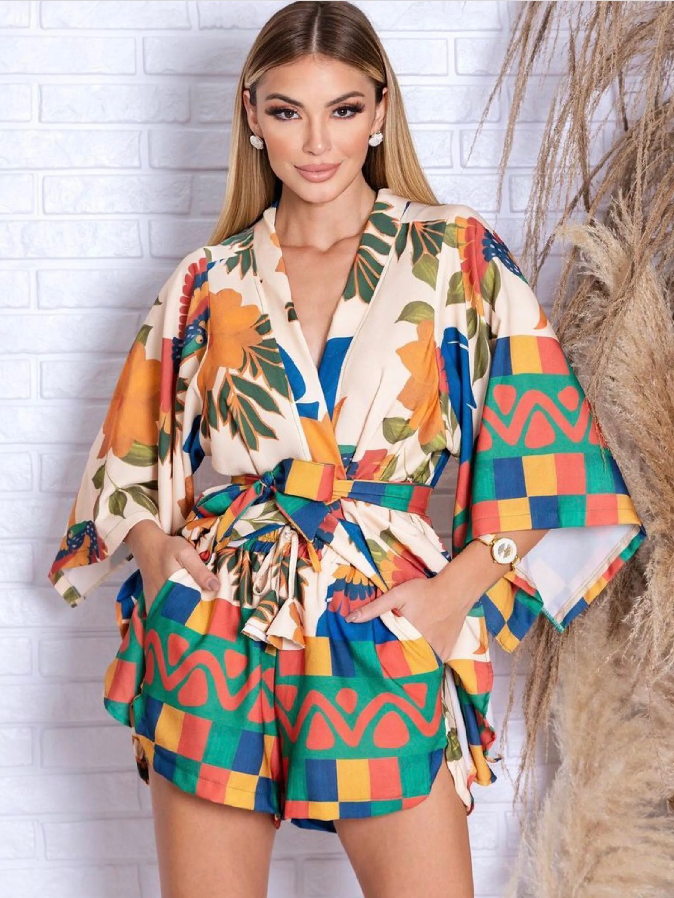 Conjunto Luxo Kimono Inspiração FARM Cód201