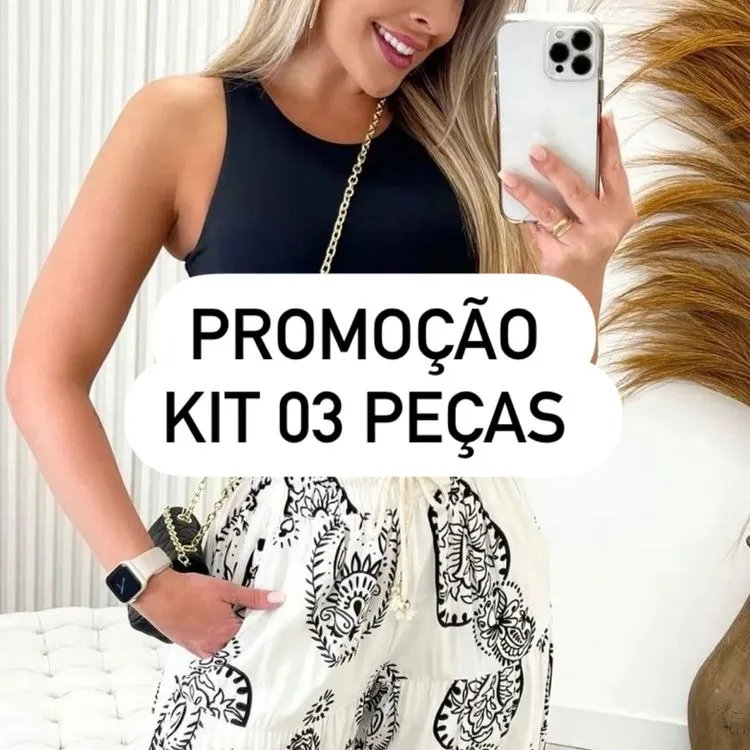 PROMOÇÃO ** Kit 03 Cropped Alça Grossa