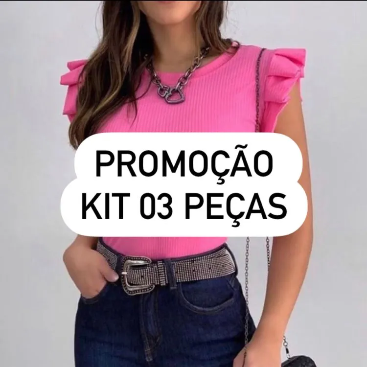 PROMOÇÃO - Blusa Canelada Manguinha