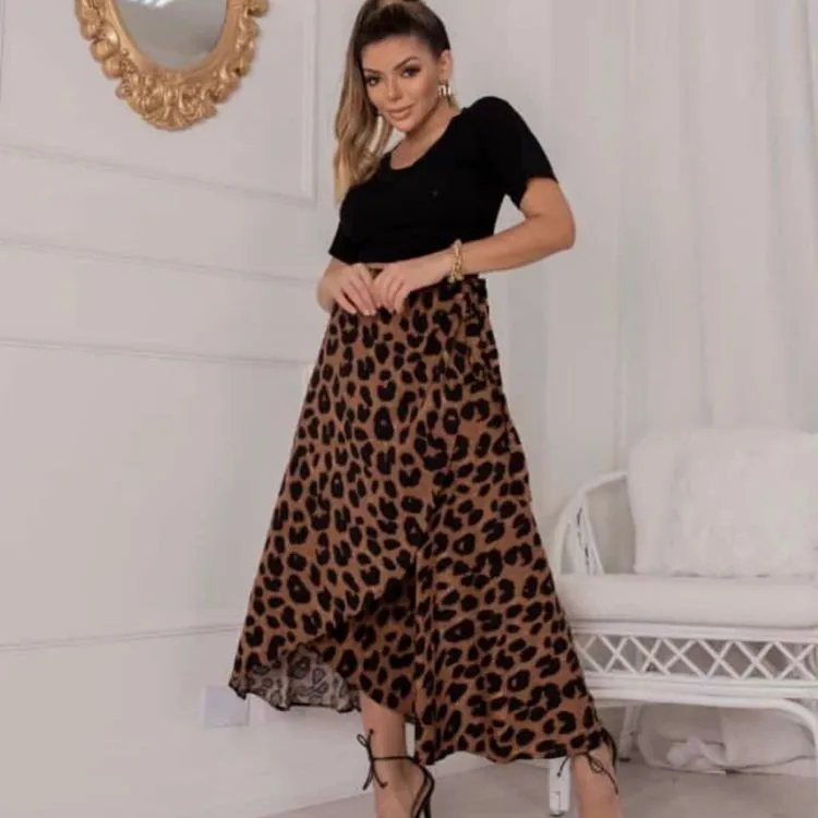 Saia Transpassada Animal Print