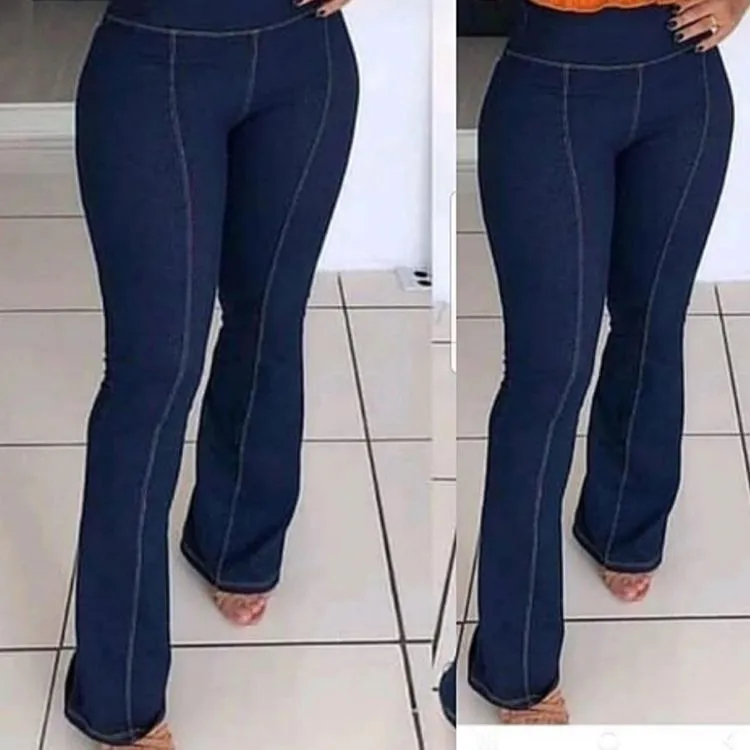 Calça Lycra Jeans Flare