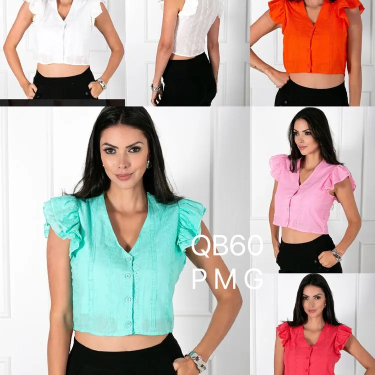 Blusa lese de botão