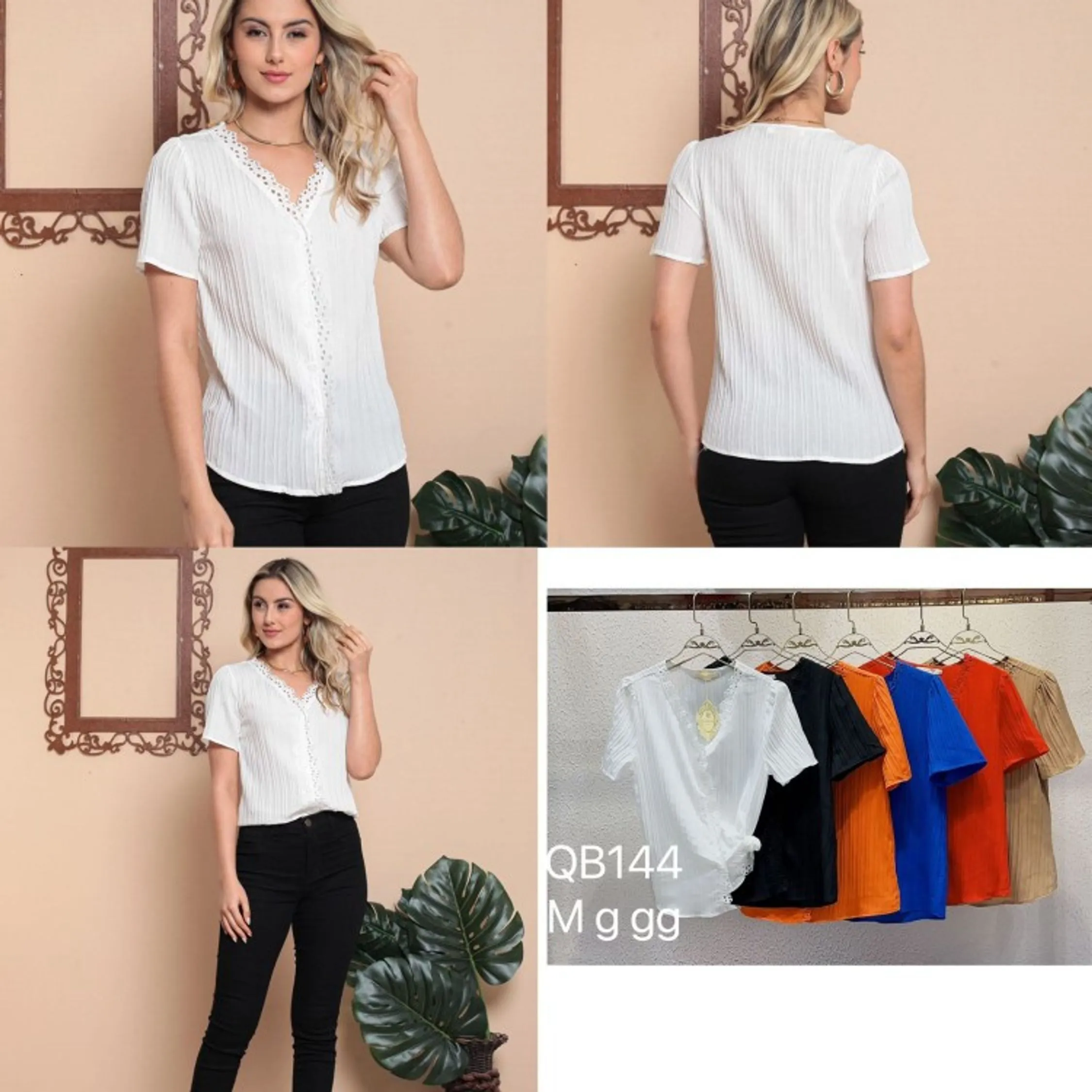 Blusa lese de botão