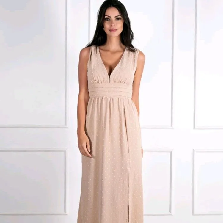 Vestido longo de festa com decote QA26