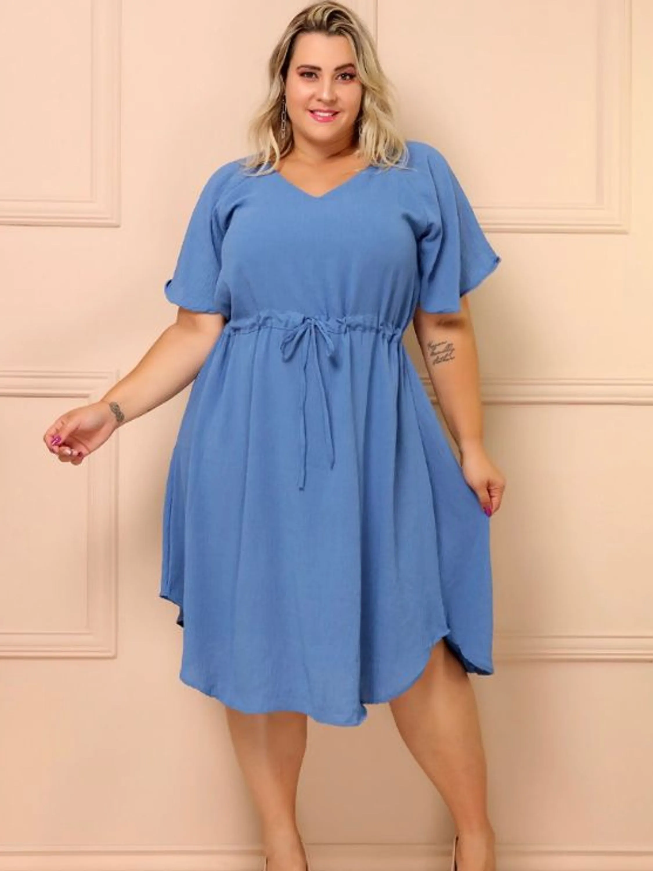 Vestido Plus Size Feminino Longo Midi Tamanho Grande Evangélica V9