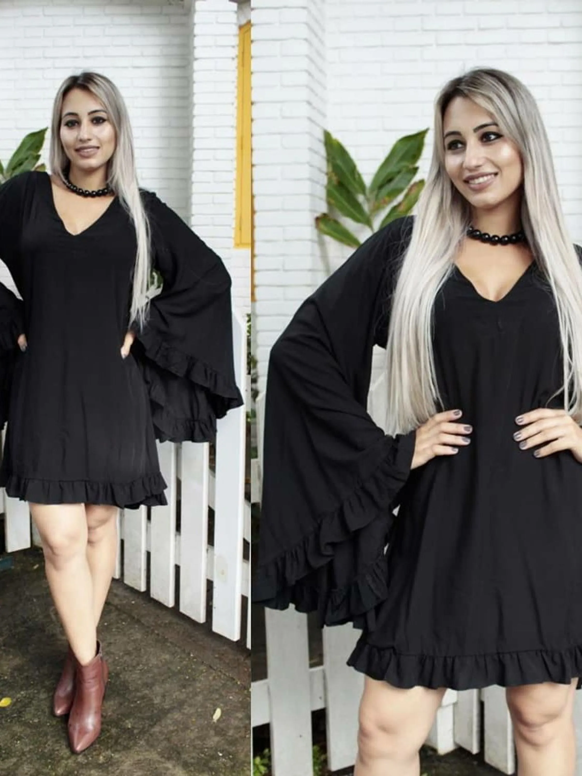 Vestido curto Zeni , tamanho único veste até 42