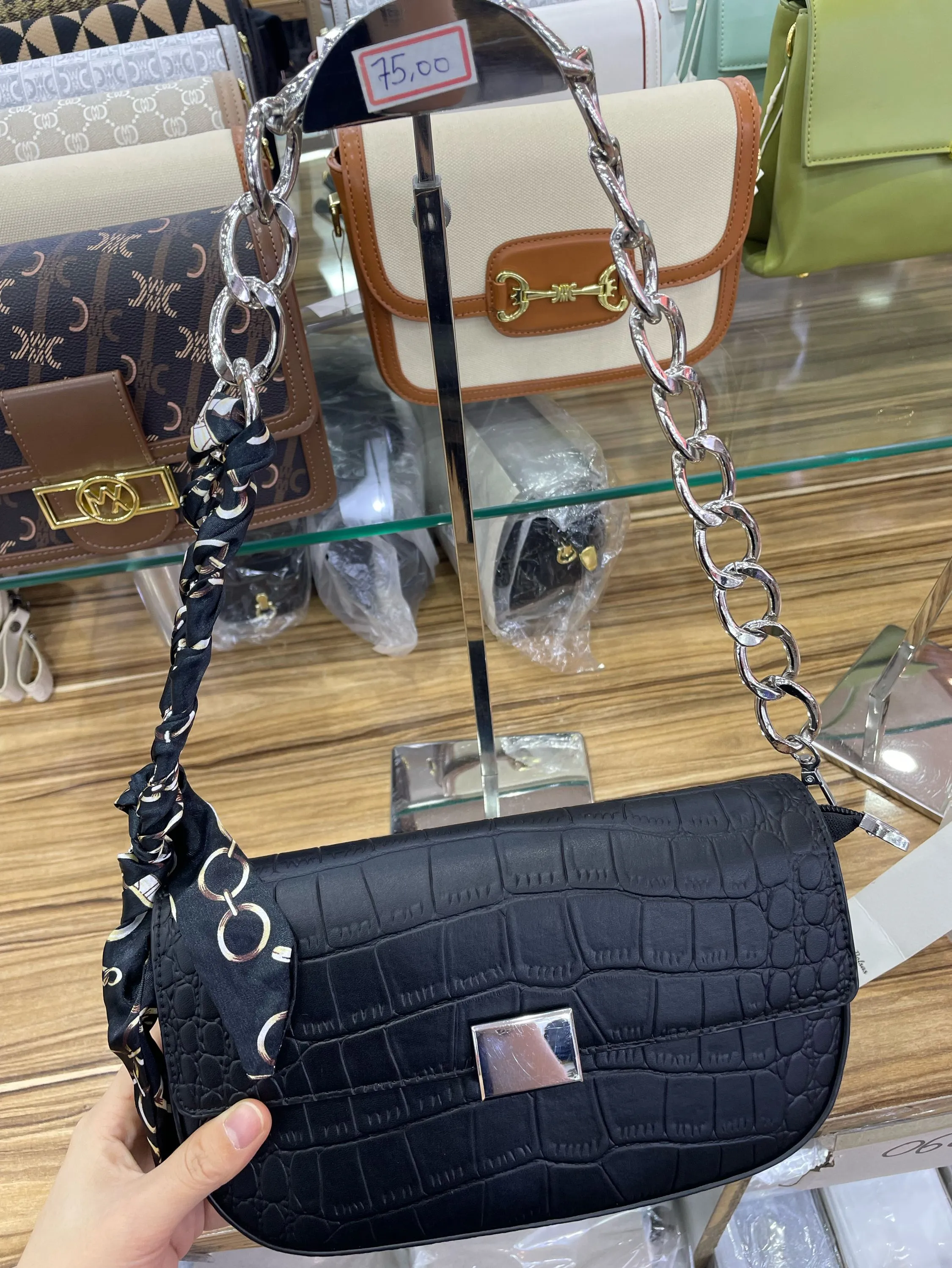 Bolsa feminina transversal só preto