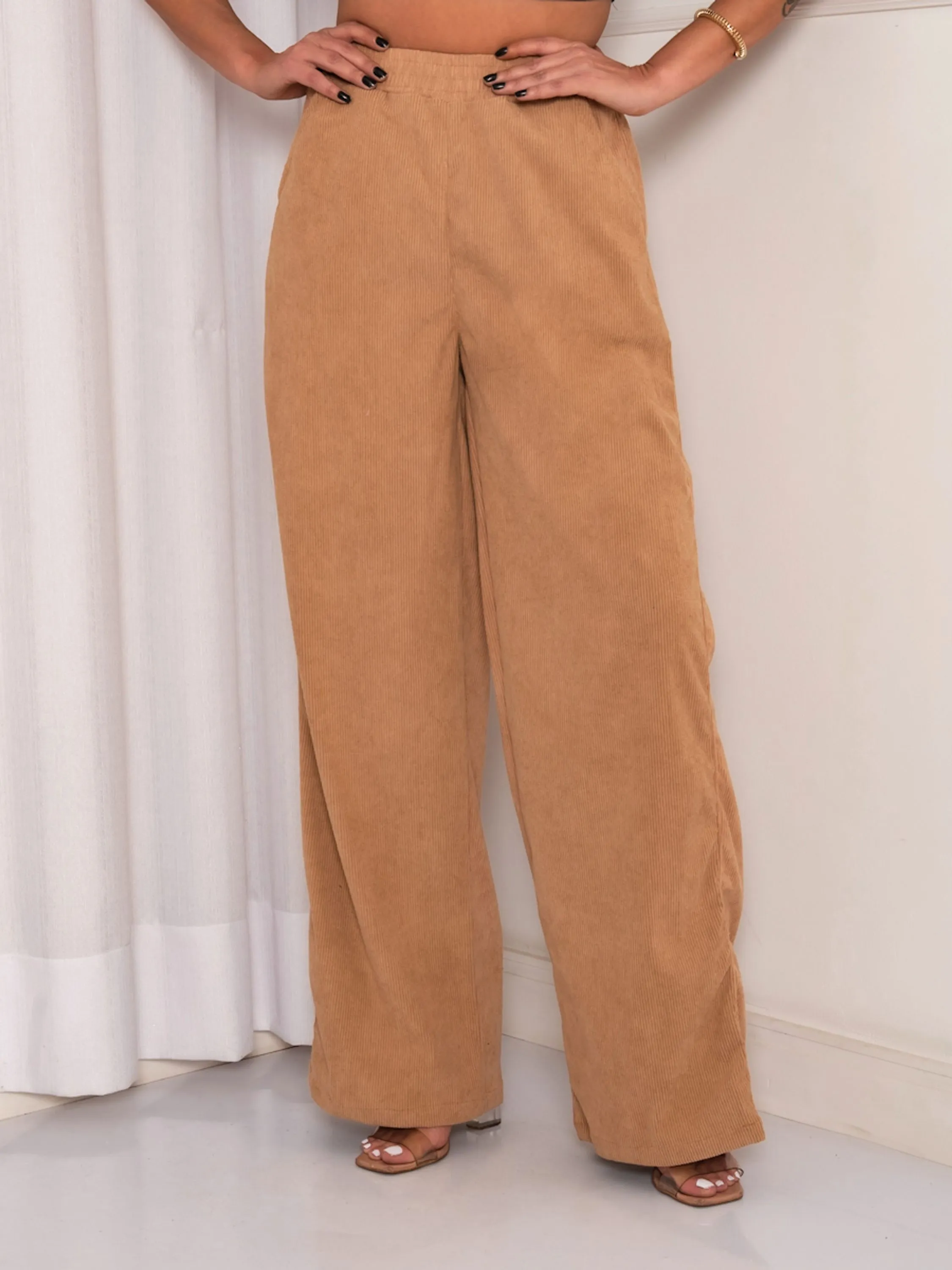 CALÇA FEMININA DE COTELÊ