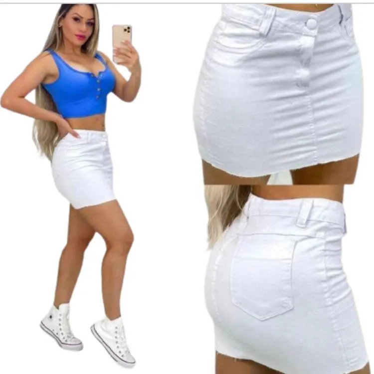 Saia jeans curta novo