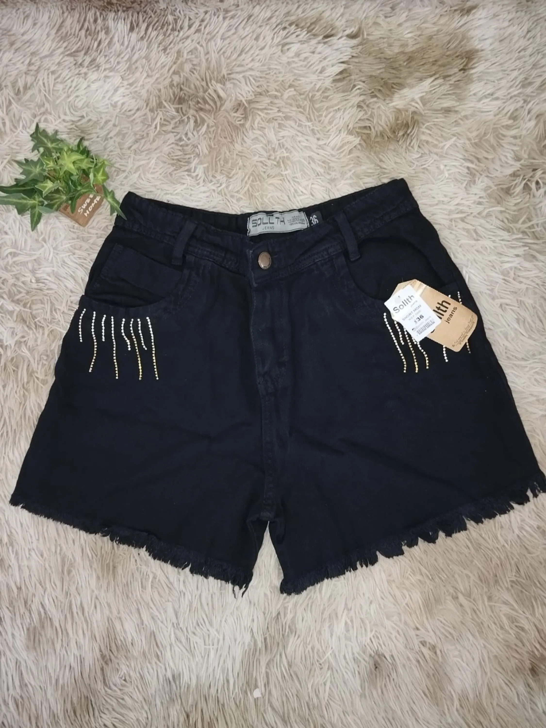 SHORT JEANS PRETO DESFIADO