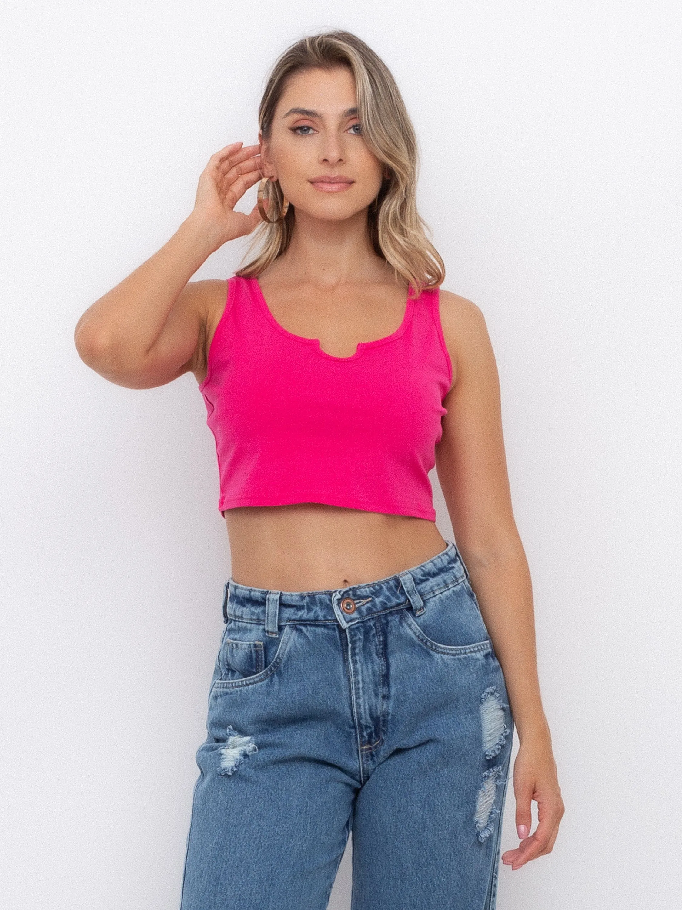 Road Mel Regata Cropped Basica Liso Femenina