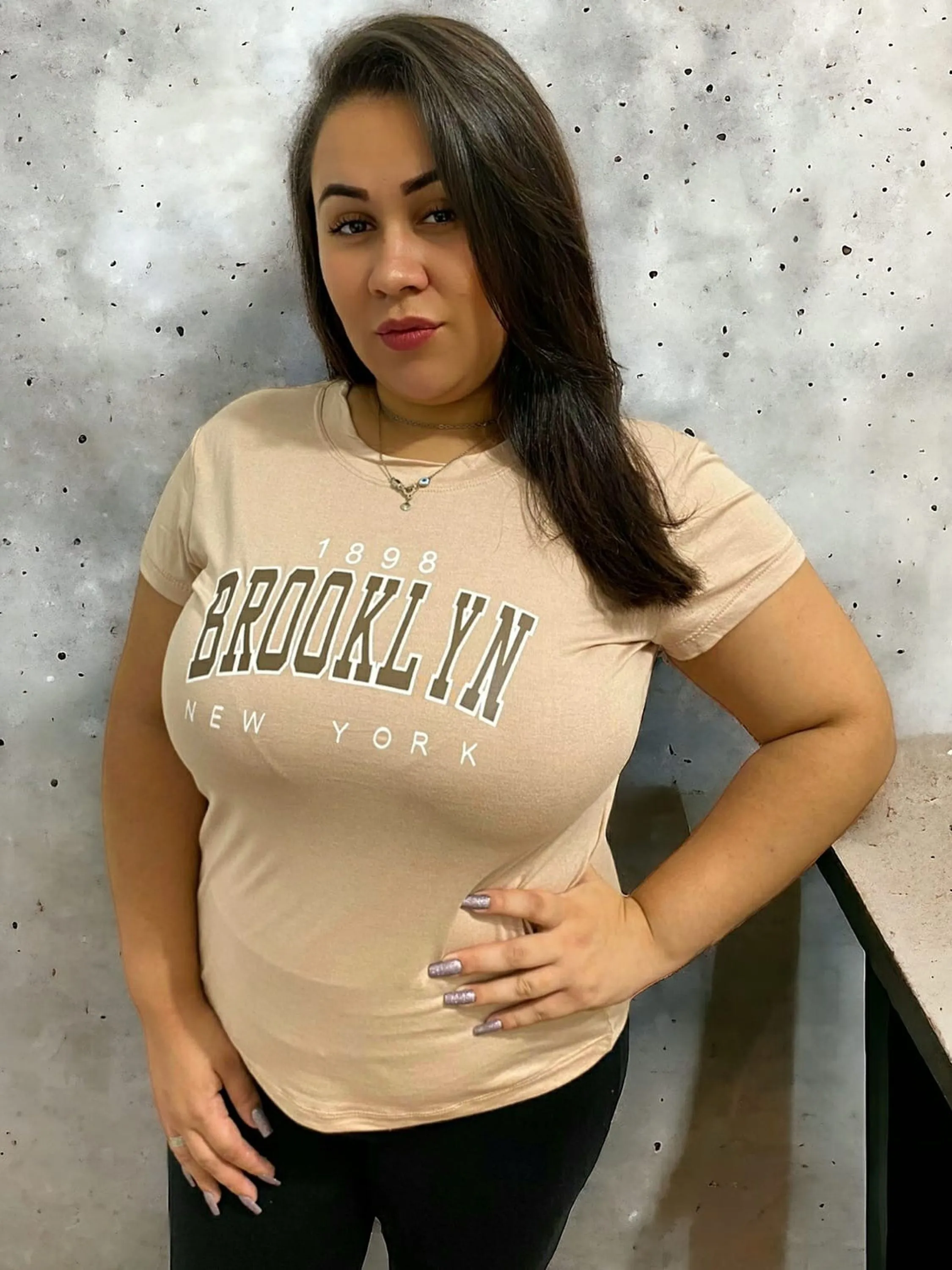 T-shirt Plus Size estampada