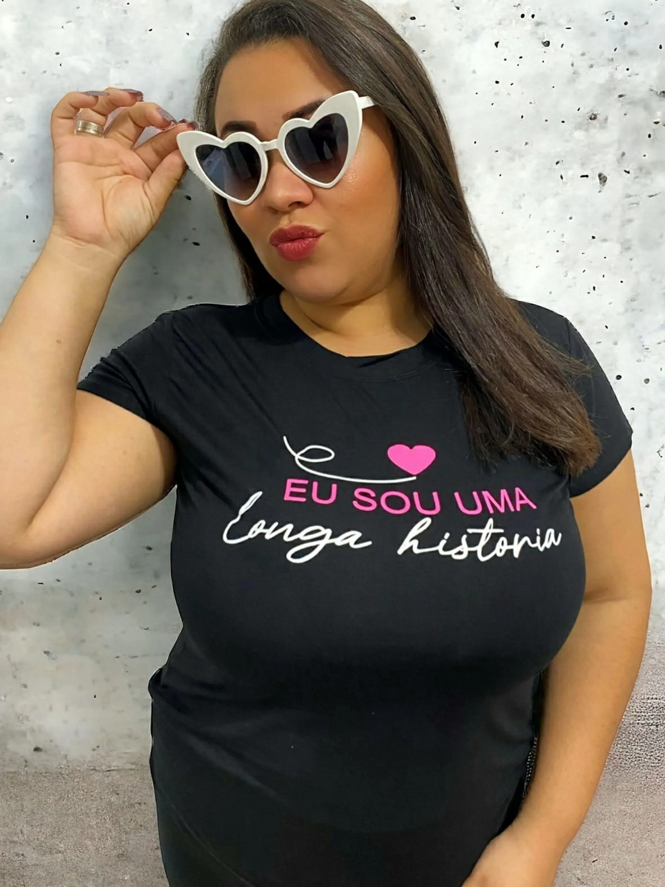 T-shirt Plus Size estampada