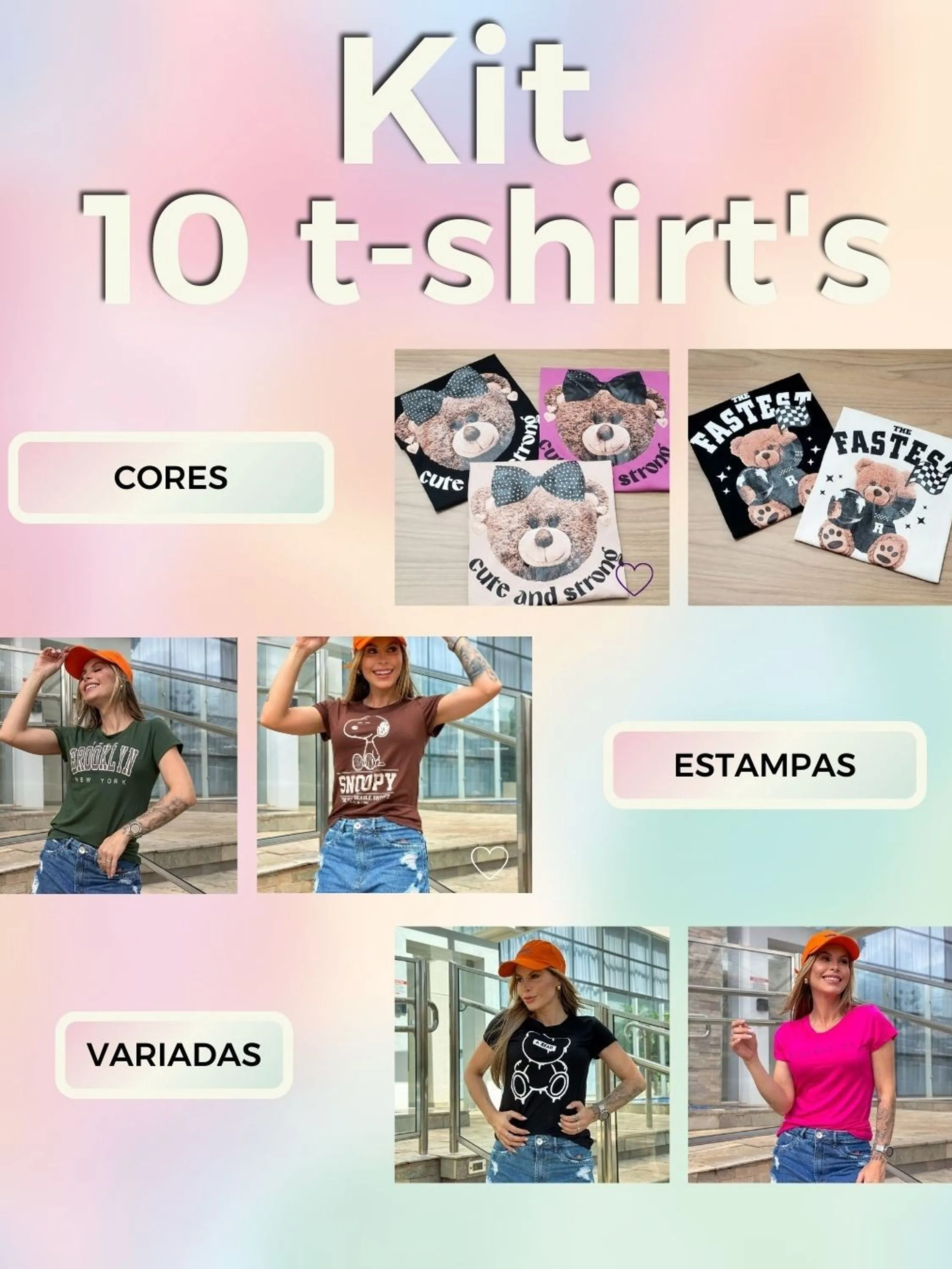 Kit t-shirt's estampadas