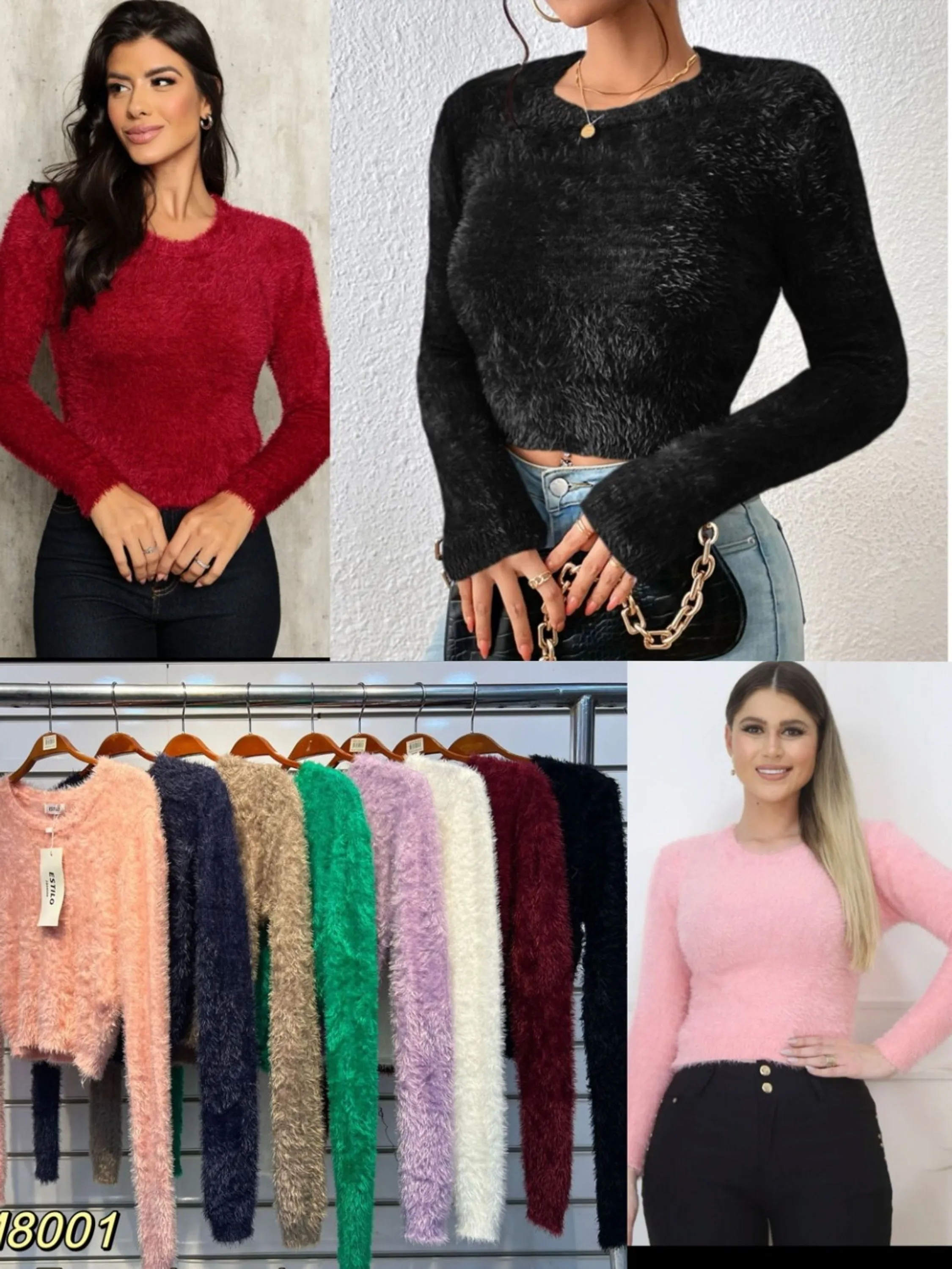 Blusa Pelúcia Várias cores Lindas C1199