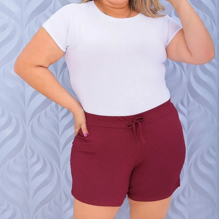 Short Canelado plus size C3939