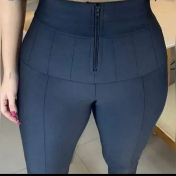 Calça lipo legging suplex com zíper