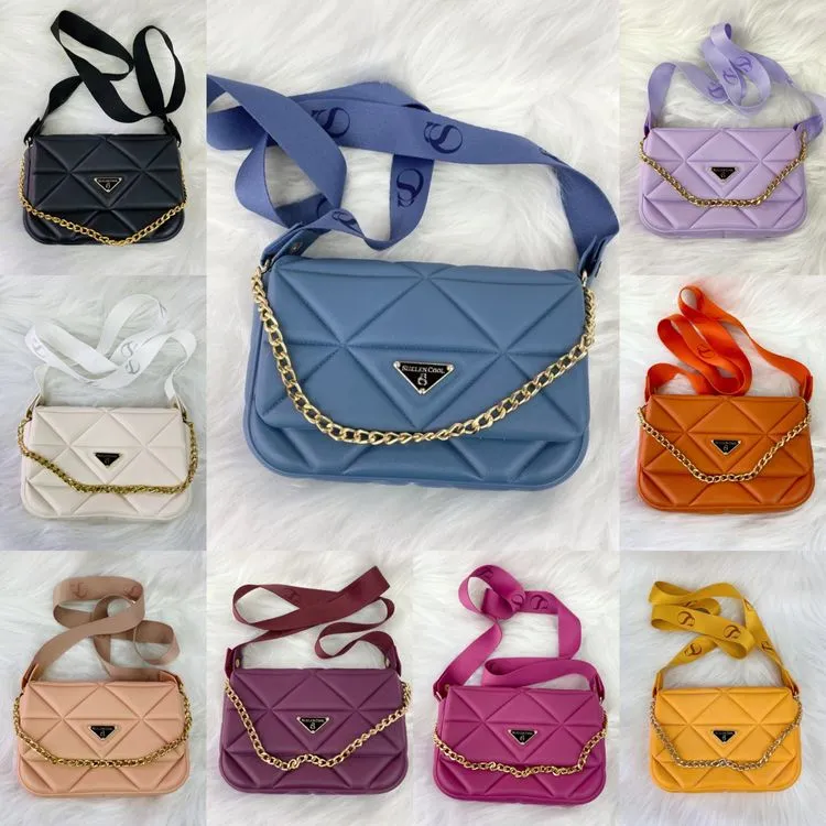 Bolsa Feminina Silicone Sophia Alça Removível E Corrente