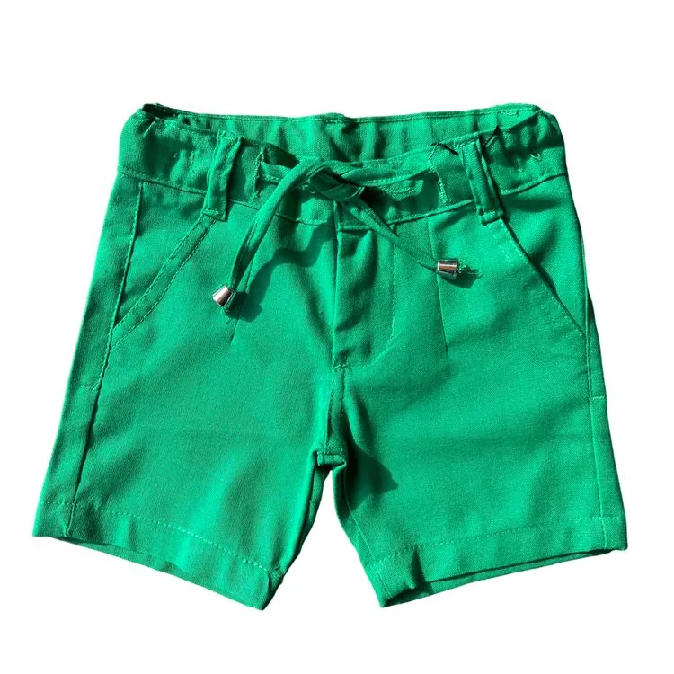 Bermuda Linho Verde Infantil Verão