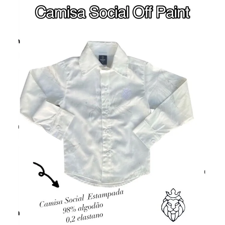 Camisa Social Off Paint Infantil Menino