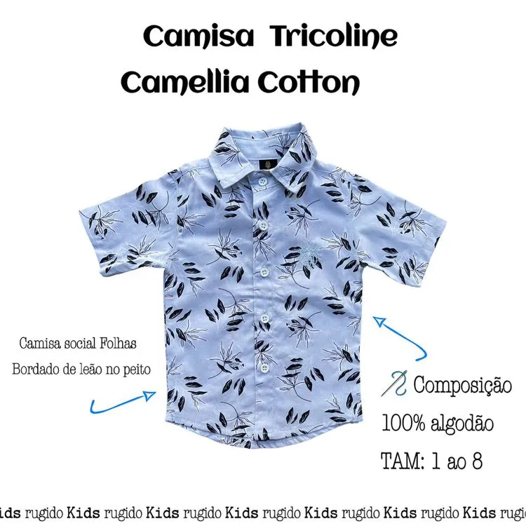 Camisa Social M/C - Infantil - Rugido