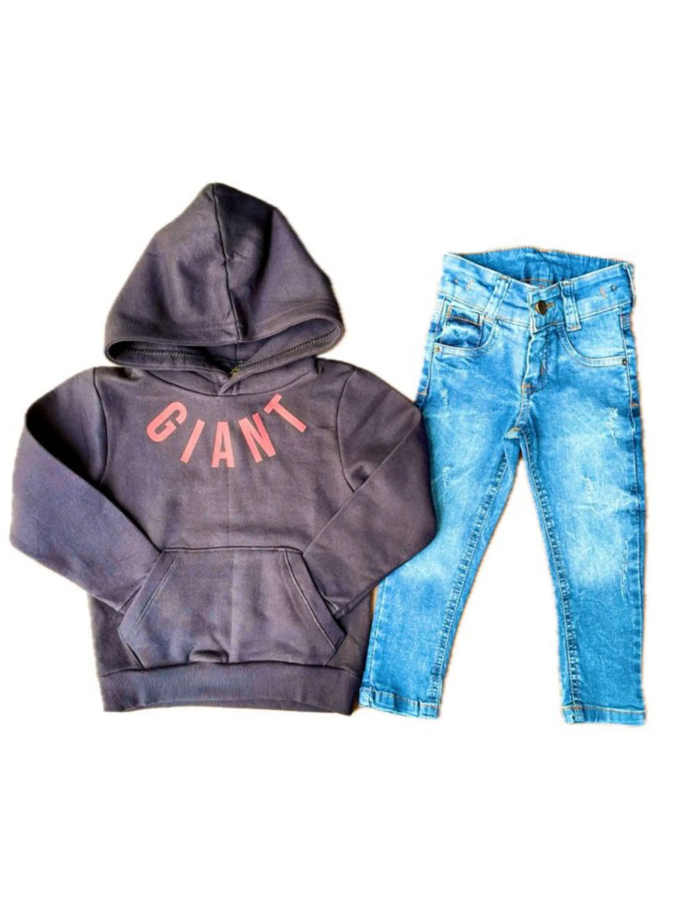 Conjunto Blusa Moletom e Calça Jeans Menino Infantil