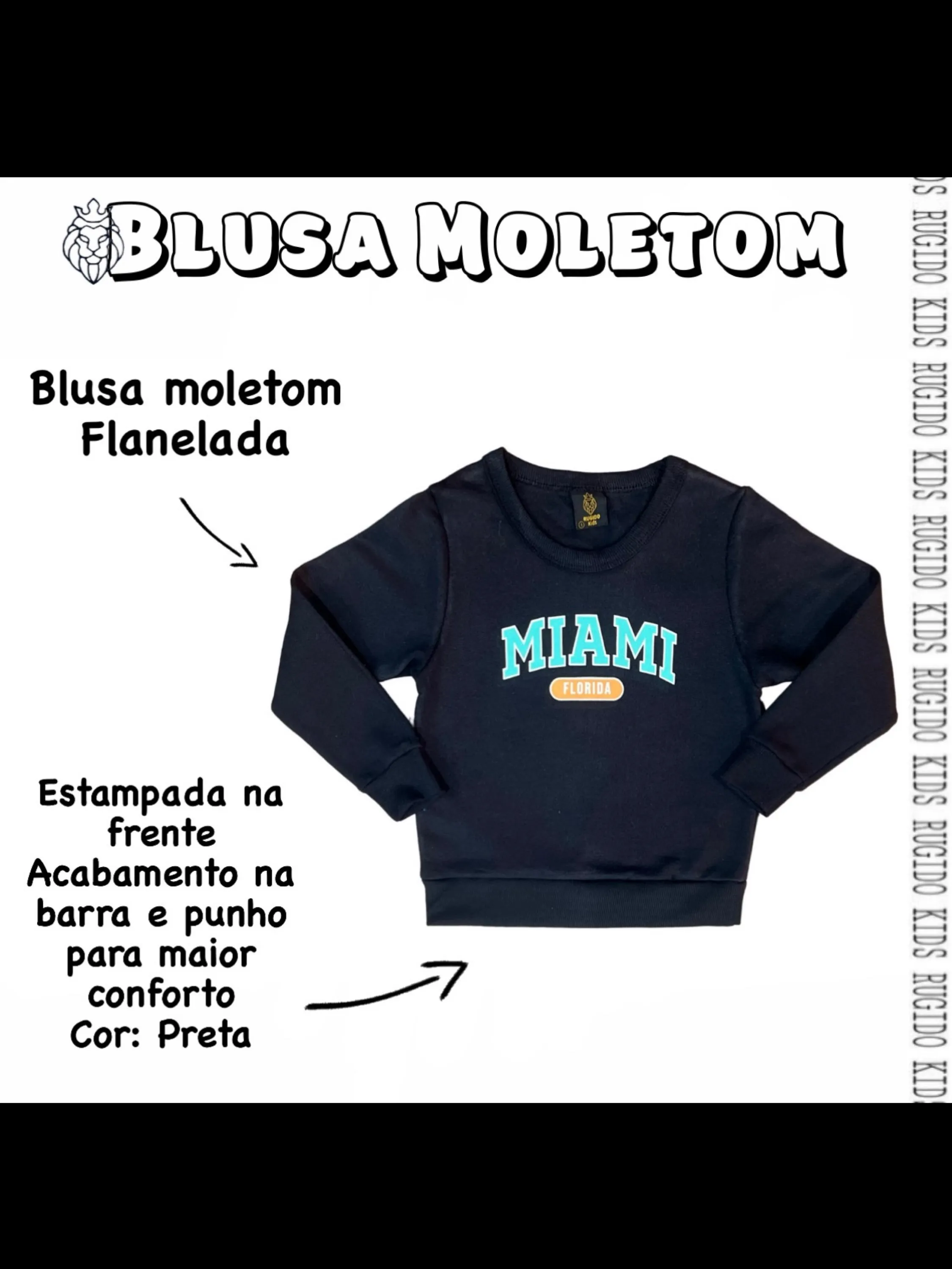 Blusa Moletom Miami Infantil Menino