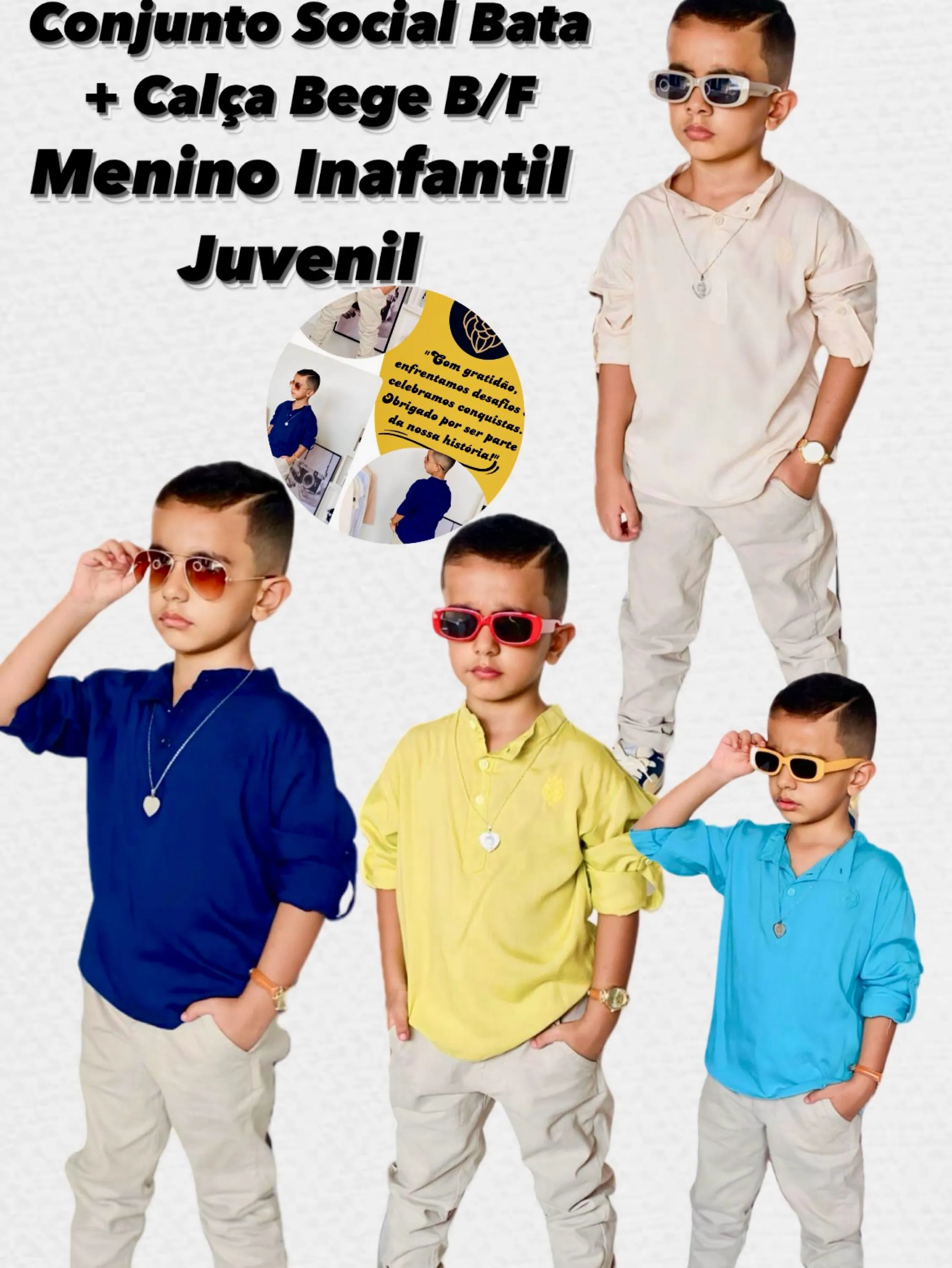 Conjunto Social Infantil Juvenil Menino Estiloso