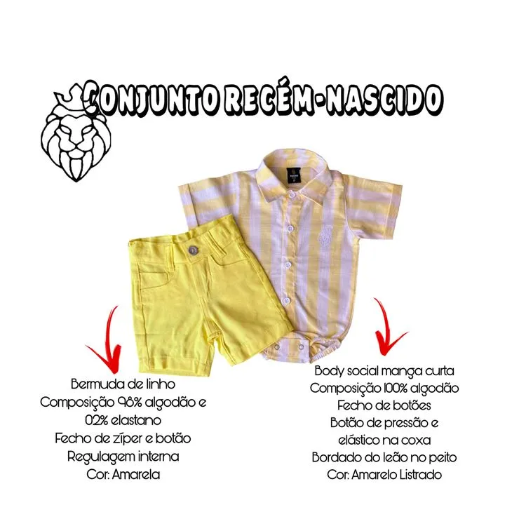 Conjunto linho recém-nascido