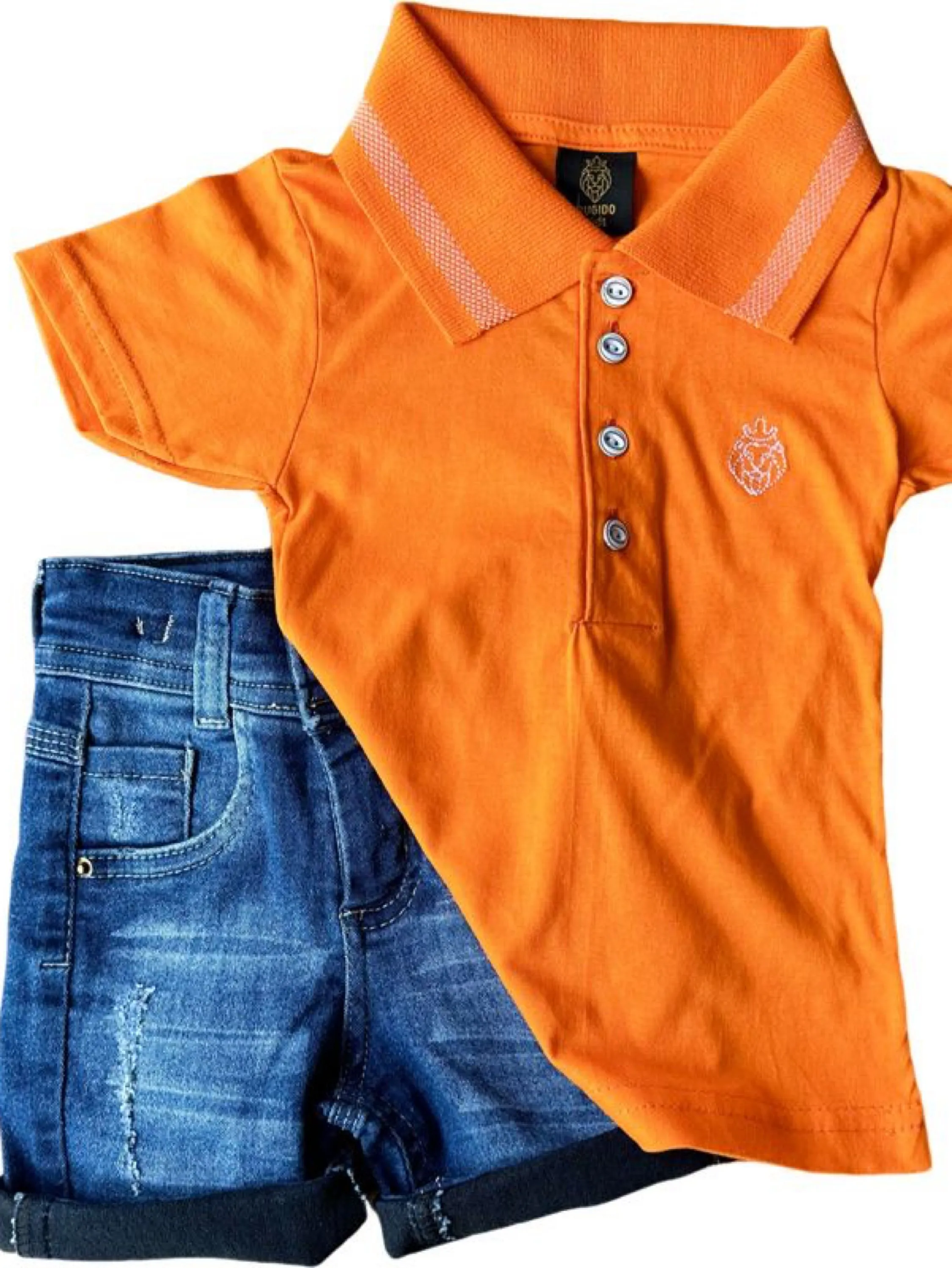 Conjunto 2 itens Camiseta Polo e Bermuda Sarja