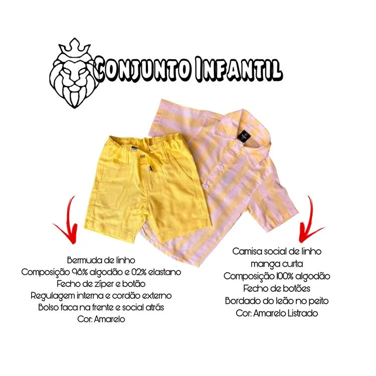 Conjunto de linho infantil menino